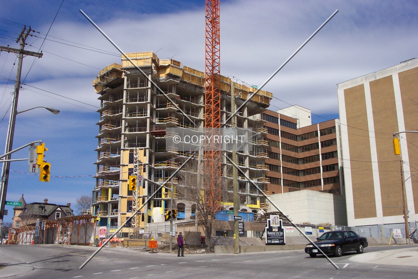 View from Bronson Avenue and Albert Street, facing north