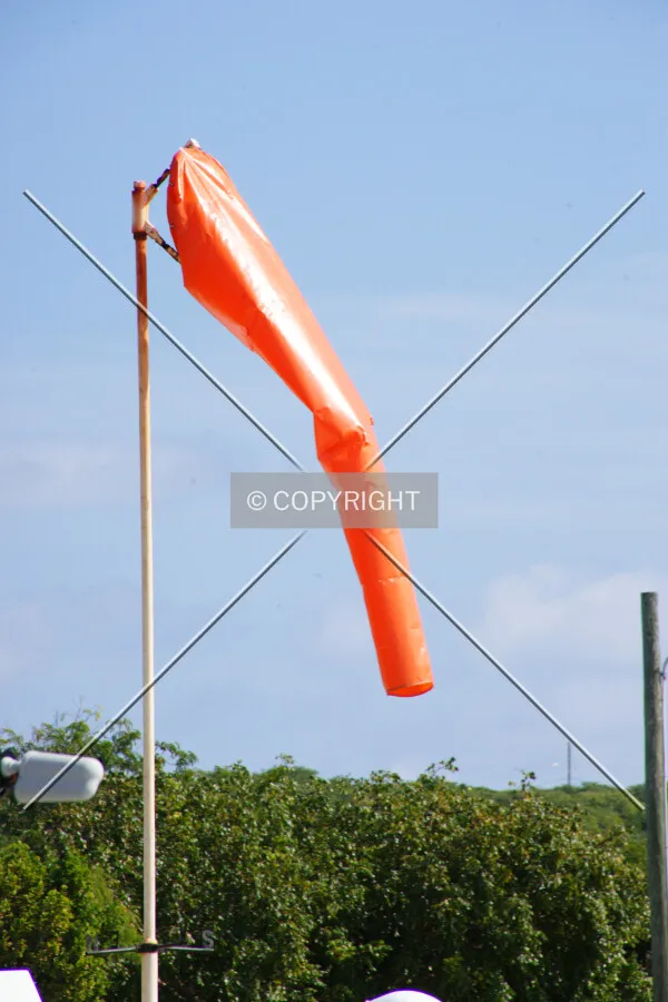 A red windsock