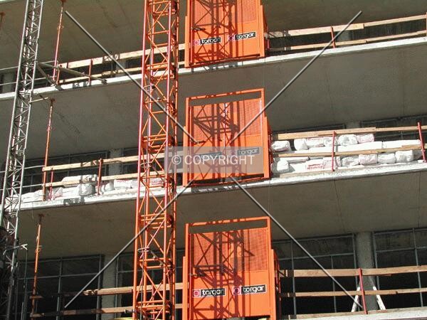 View of the doors of the elevator for the workers