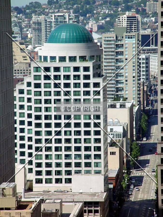 View from the 35th floor observation deck of Smith Tower
