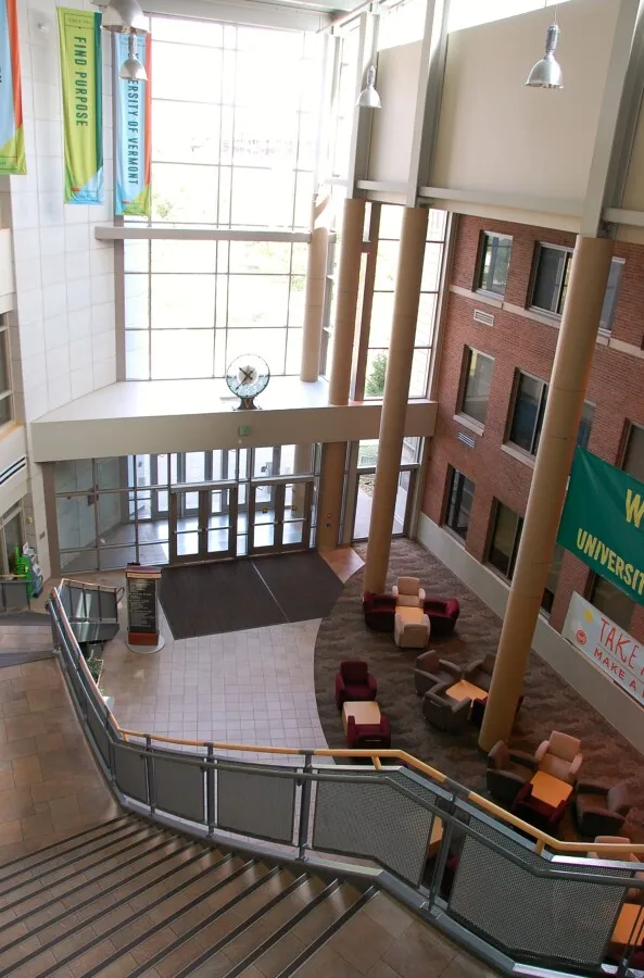 Looking down to the north entrance