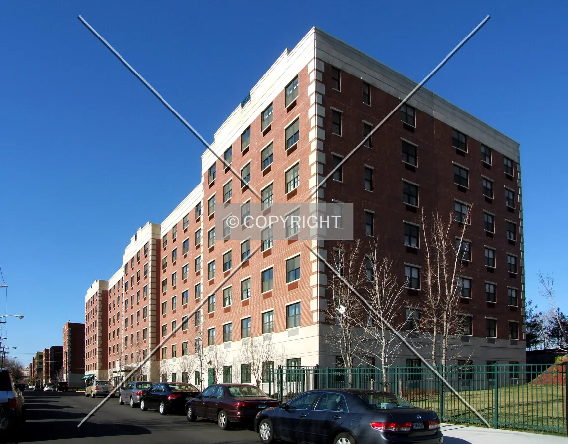 View from the southeast along 10th Street