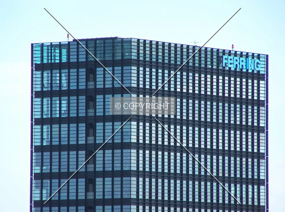 Detailed view of the top six floors