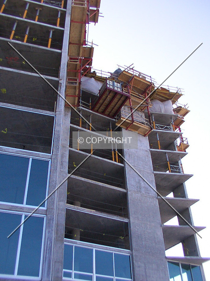 Looking up at the northwest corner