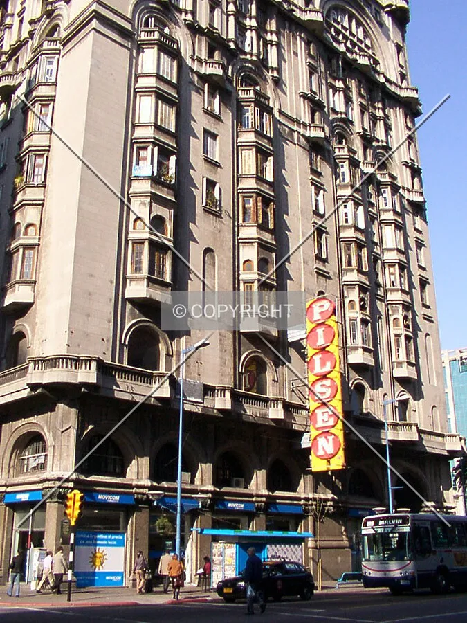 North façade, lower floors