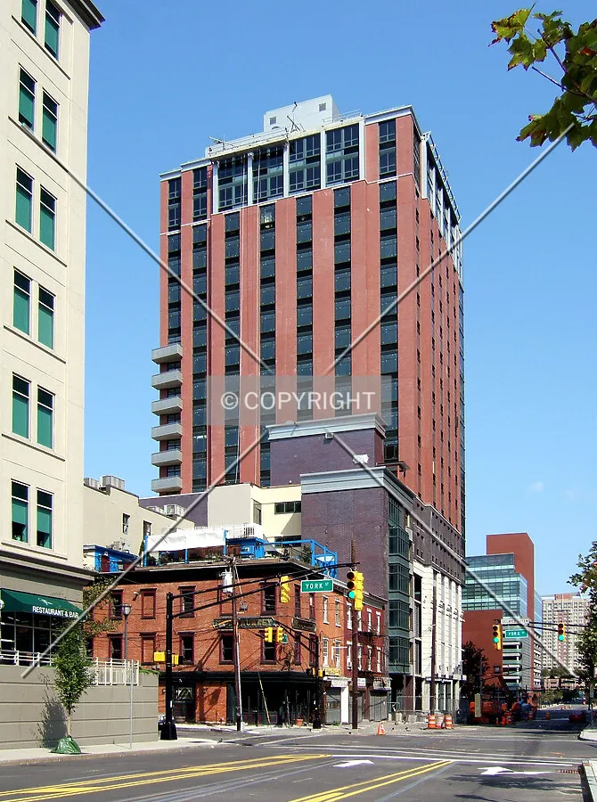 View from the south along Greene Street
