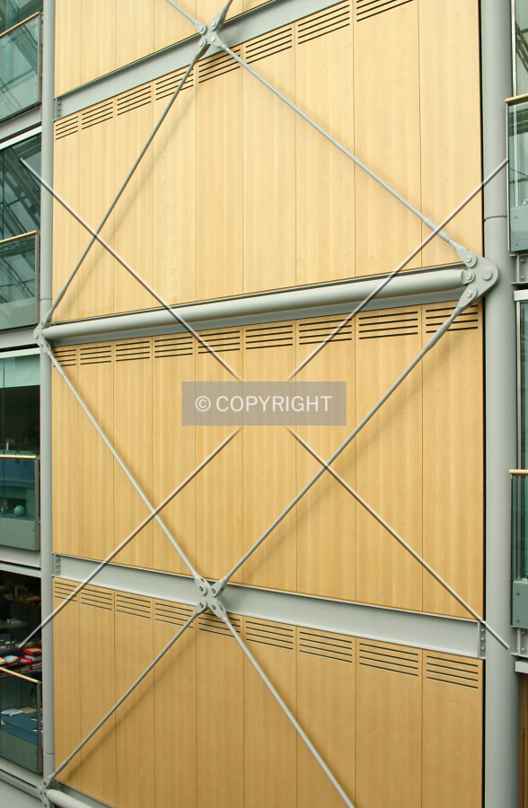 Interior bracing backed by decorative maple