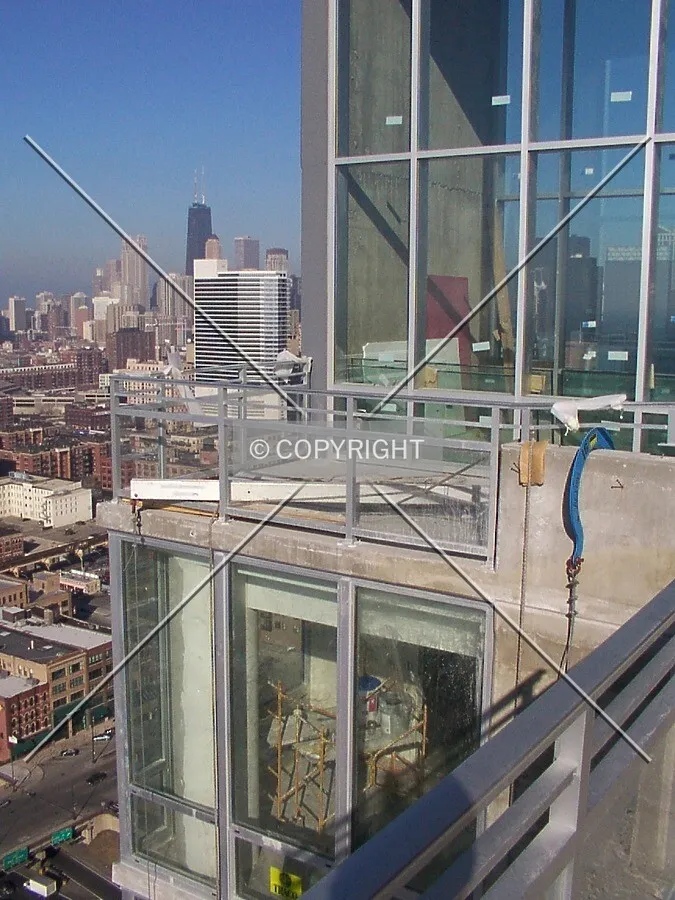 View of penthouse terrace looking towards the Hancock Center