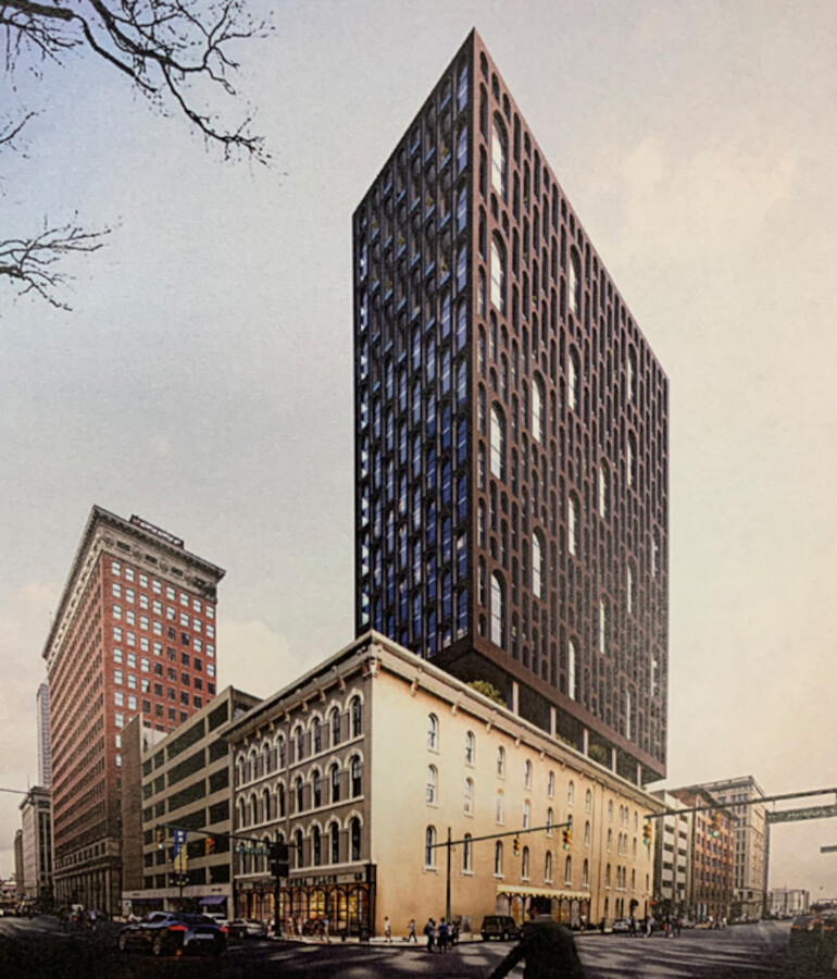 Rendering of a proposed 22-story addition