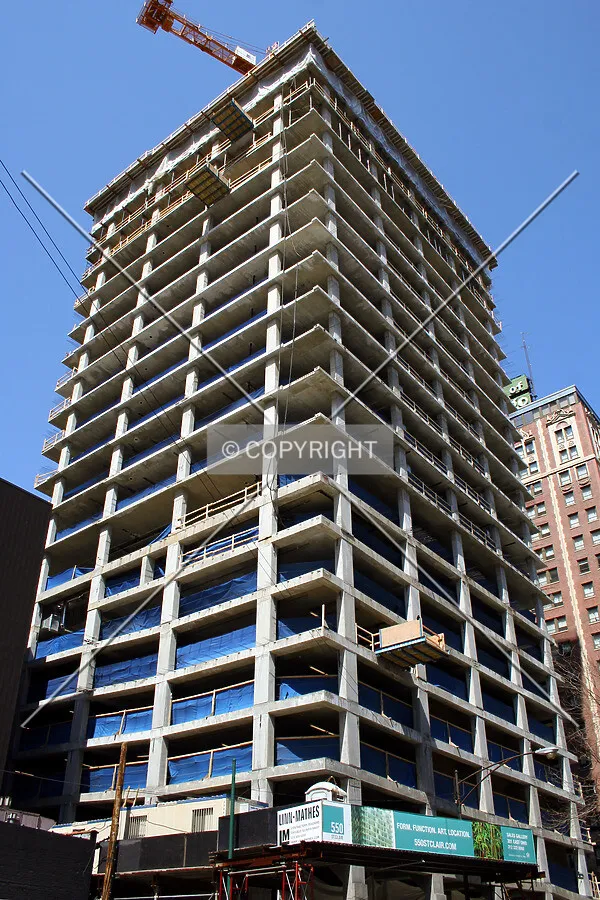 Looking up the southeast corner