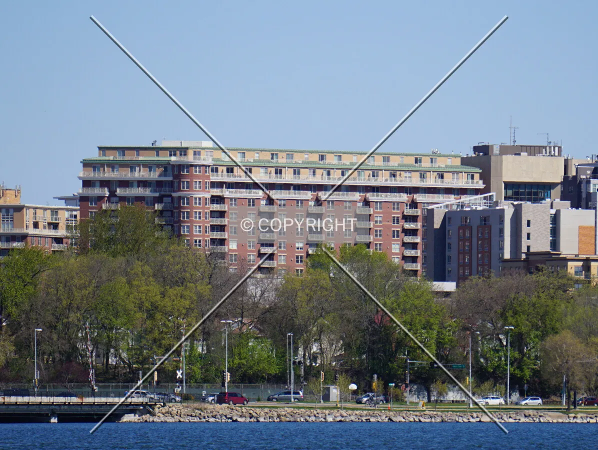 Distant view from the southwest; May 9, 2020