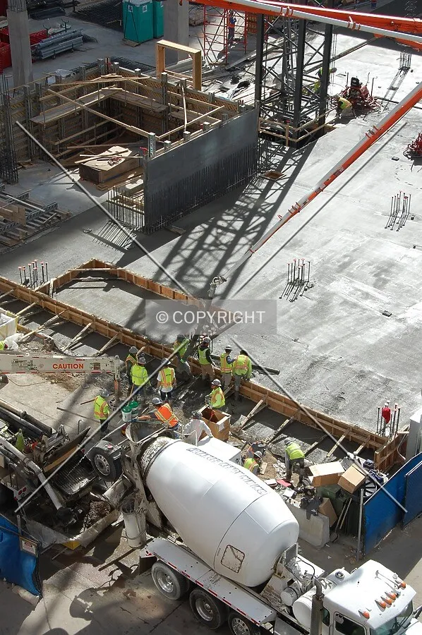 Overlooking the concrete pour