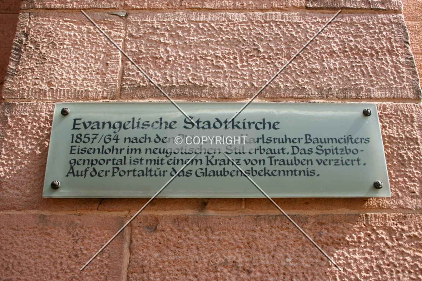 Plaque near the entrance