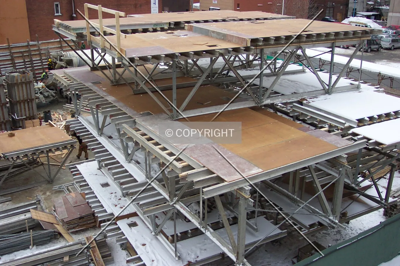 Pre-assembled mounts, north side of the site