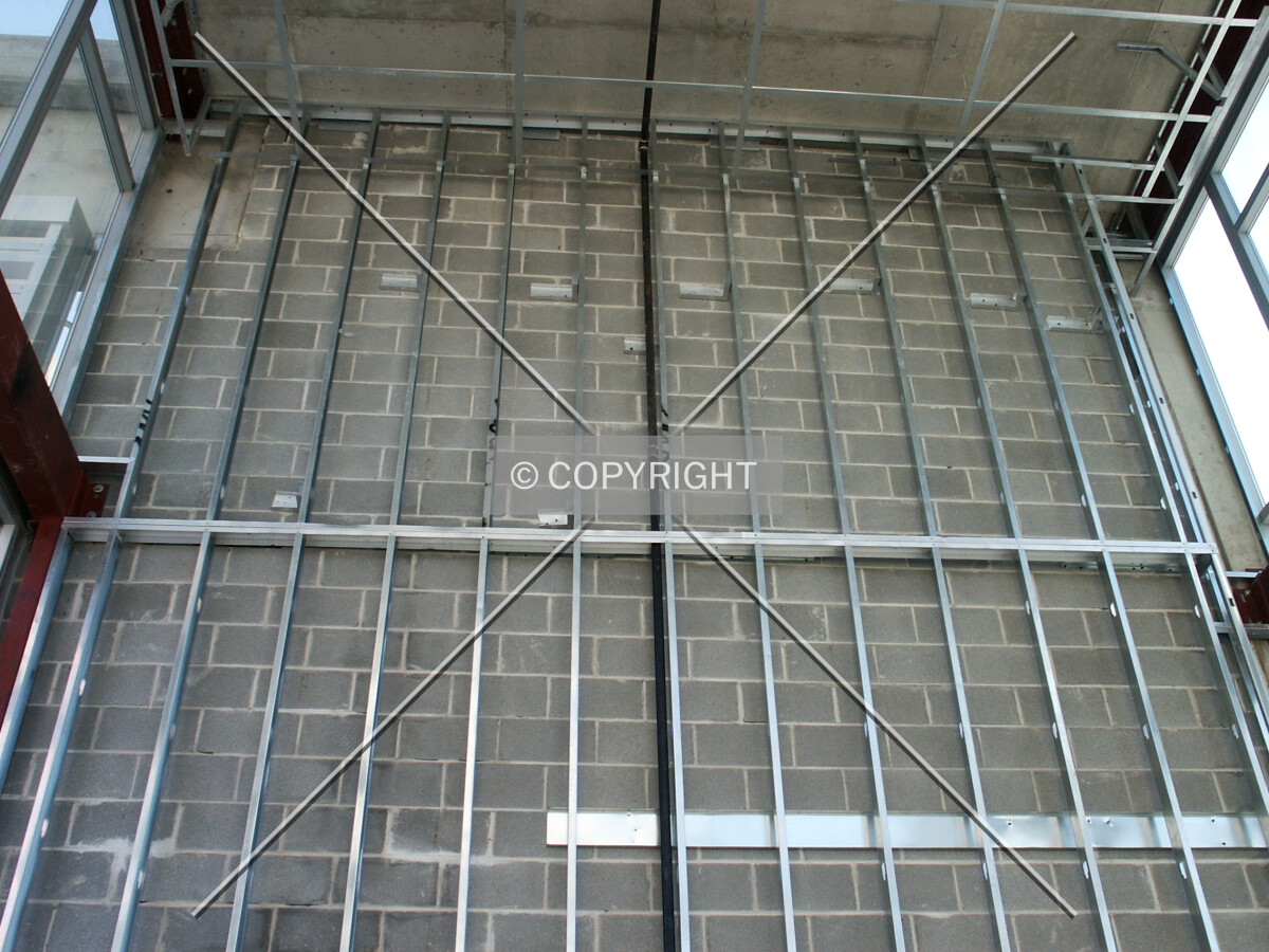 Upper south wall of the 15th floor atrium