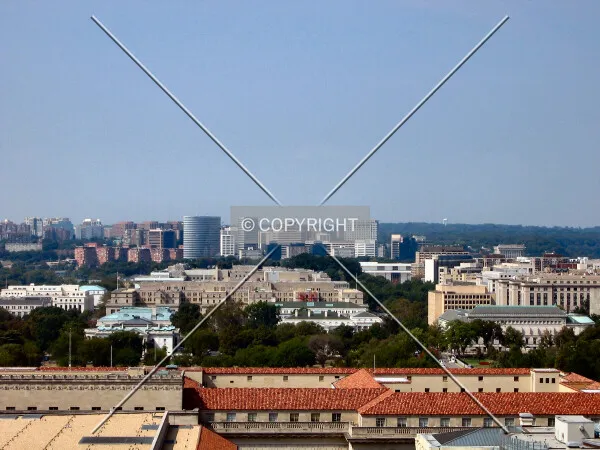 Distant view to the west from the Old Post Office Tower in Washington, DC