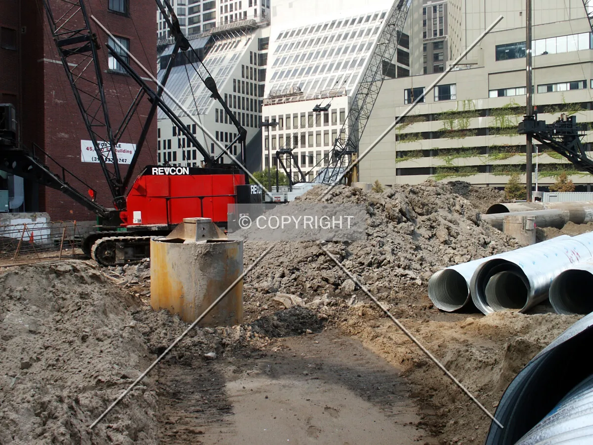 Caisson crane, top, and tubes