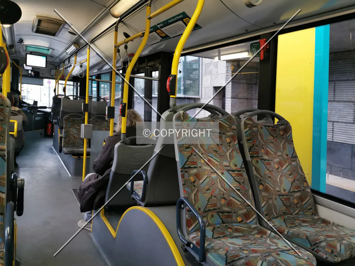 Inside a bus in Frankfurt