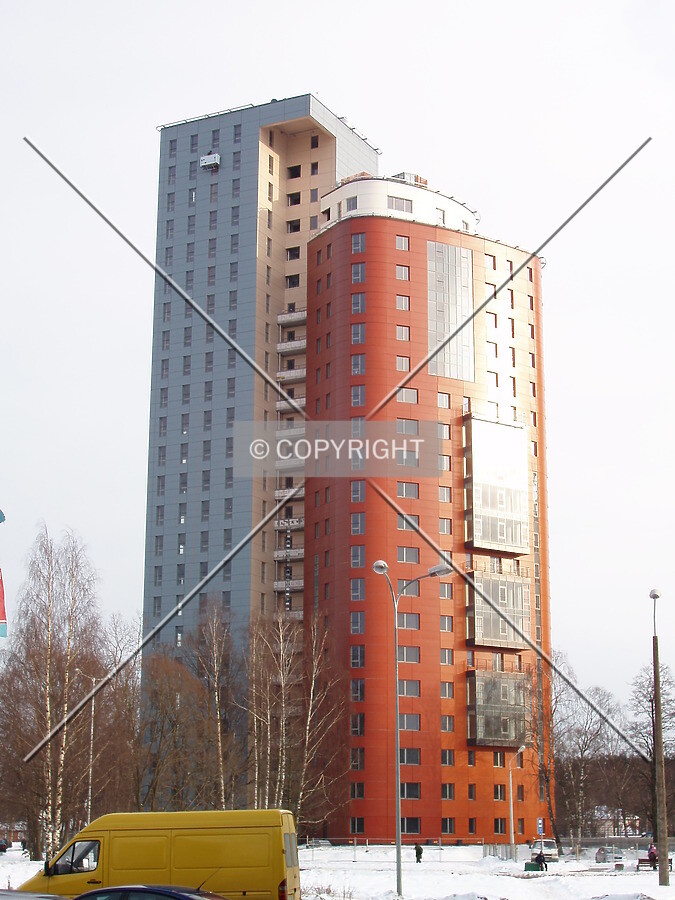 North facade view across Anninmuizas Boulevard