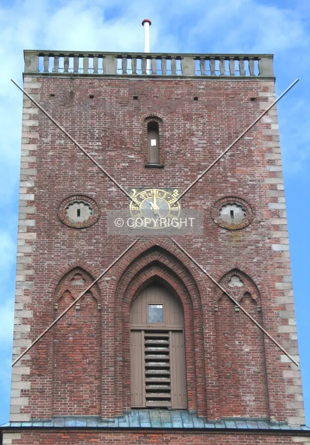 The top of the tallest tower seen from the west
