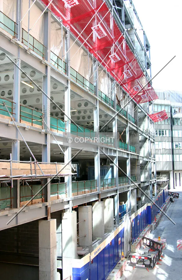 Elevated view along the east side from Holborn Viaduct
