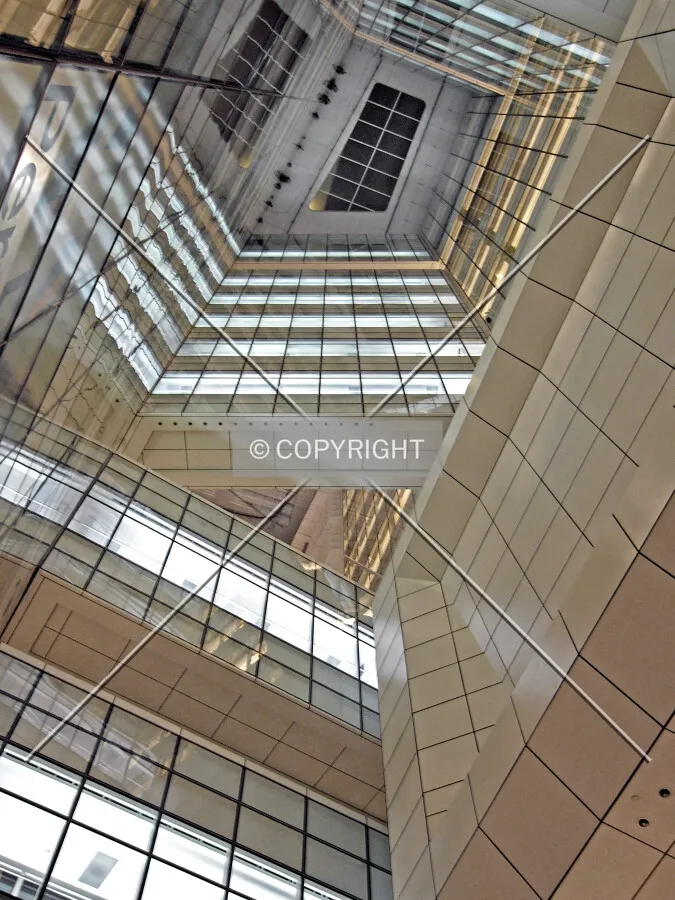 The view up from the courtyard