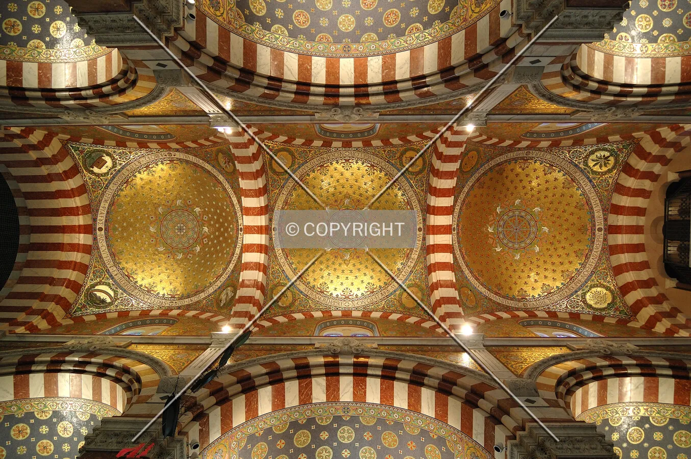 Gold ceiling of the church