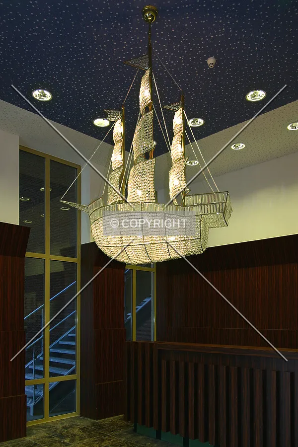 Chandelier in the lobby