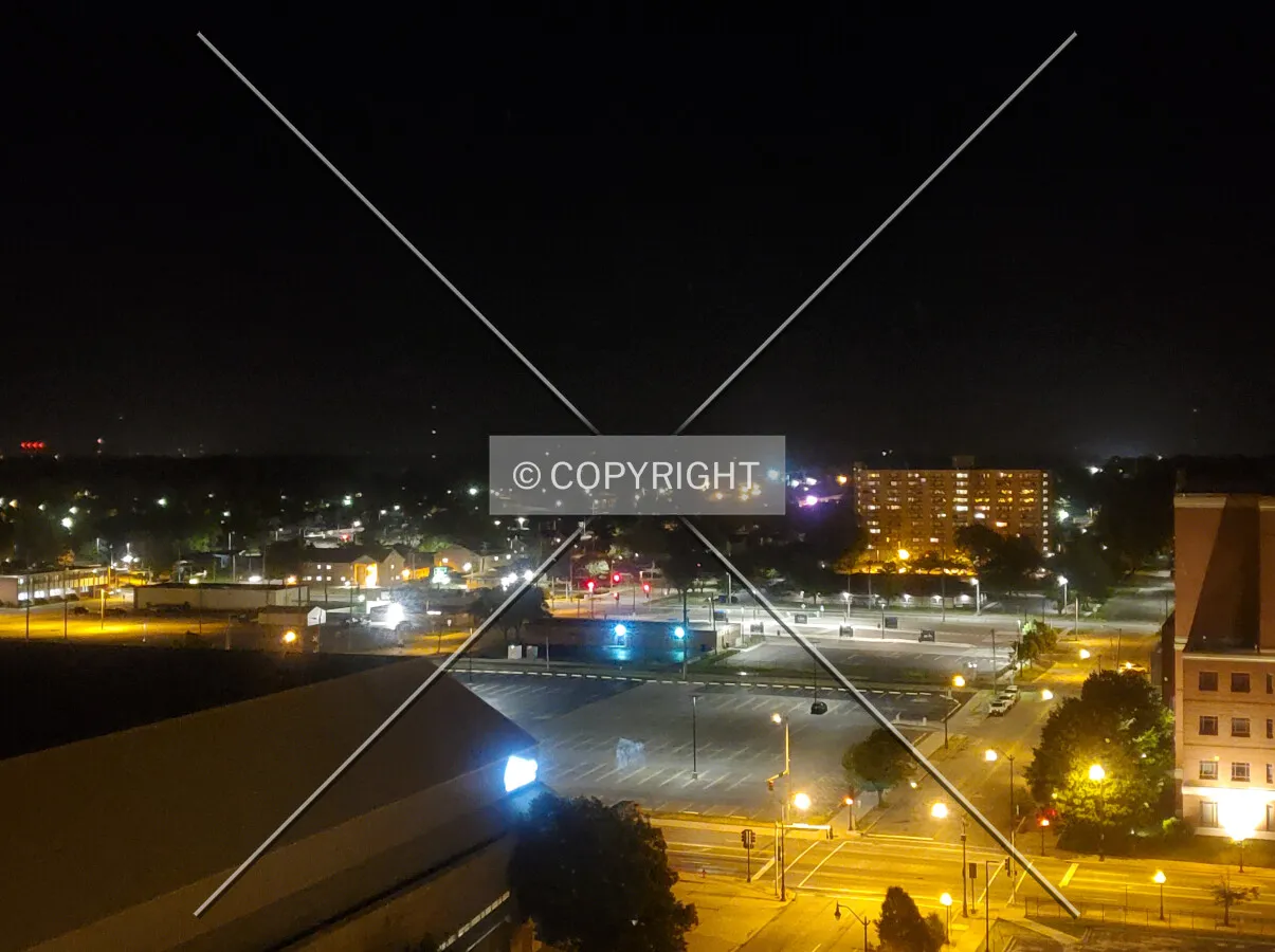 Night view to the west from the 11th floor; June 26, 2020