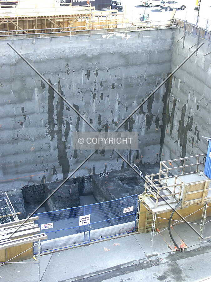 Deep excavation for tower at east end of site