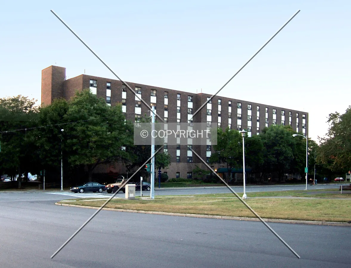 View from the southeast across Federal Street and 6th Avenue