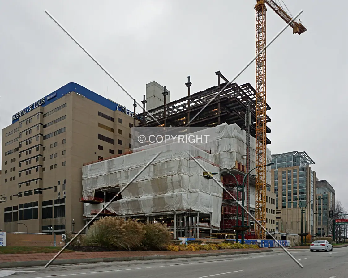 View from the northwest during construction; November 28, 2015