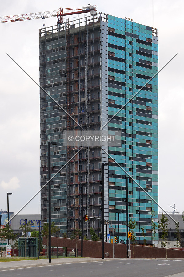 Northeast side seen across Plaza Europa