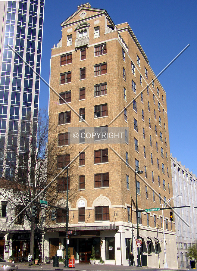 Looking west from across North Tryon Street