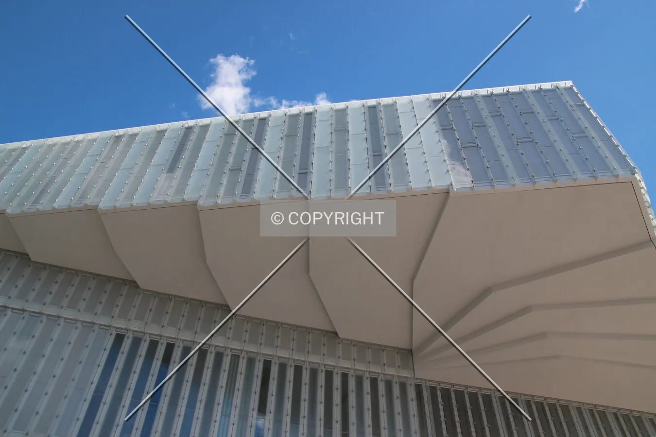 Looking up the west facade.