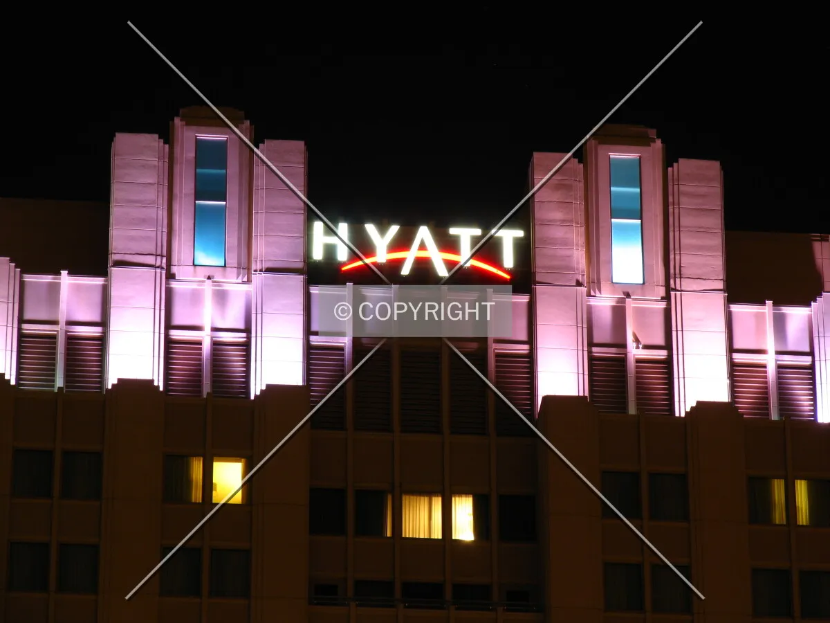 Top of the north side, bathed in pink for Breast Cancer Awareness Month