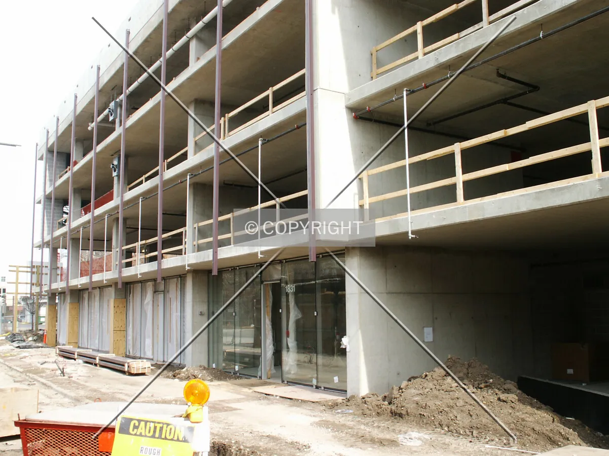 Garage floors at the north end on Benson Avenue
