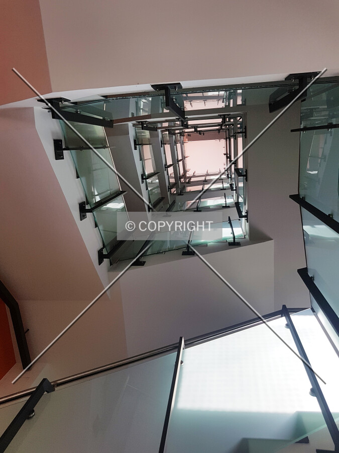 Looking up the stairway