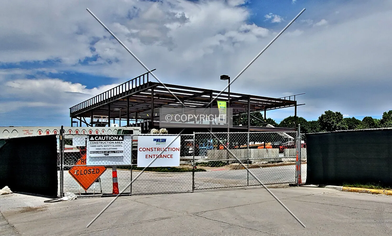 Southwest view during construction; May 30, 2020