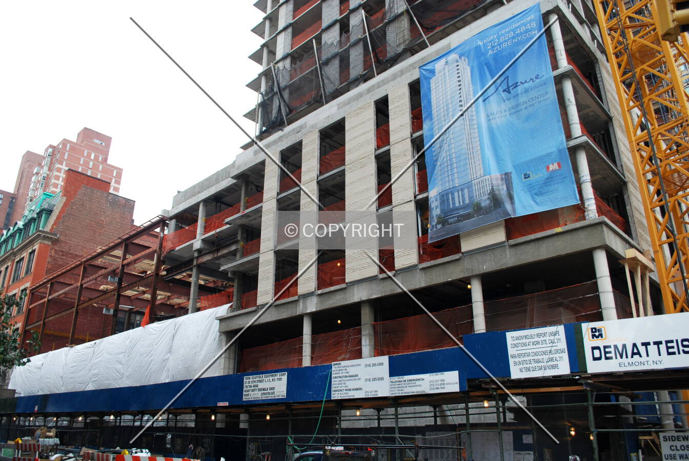 Base along East 91st Street