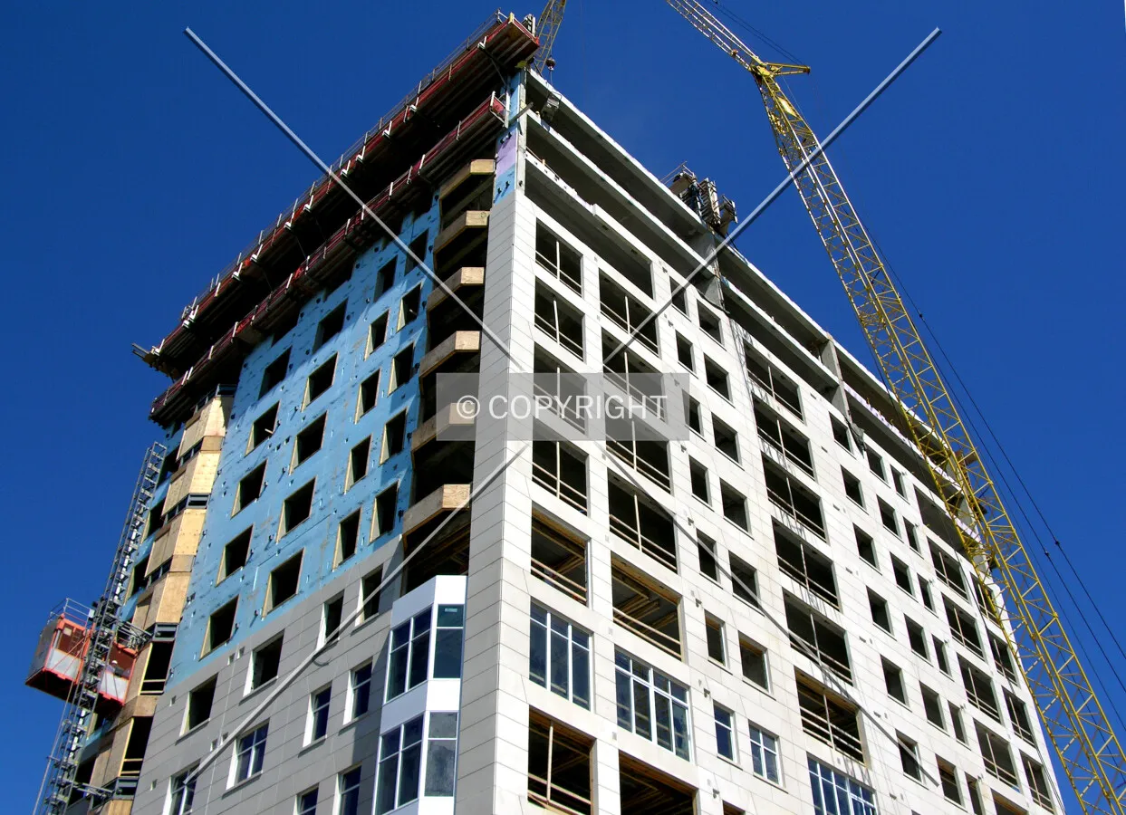 Looking up the southeast corner