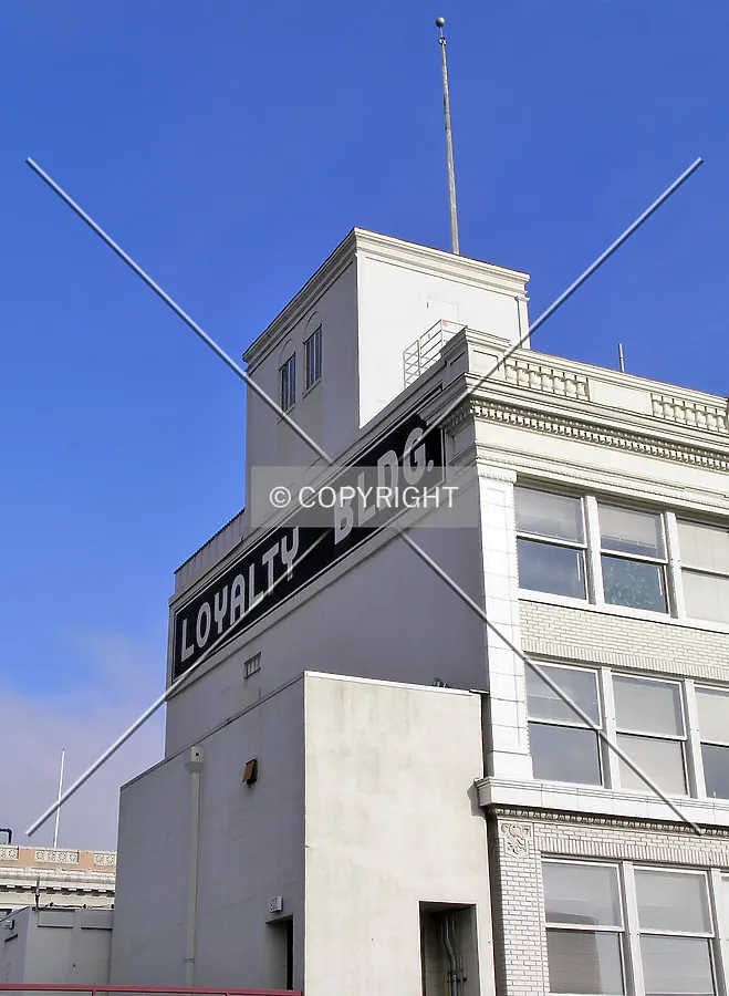 Looking at the top of the building