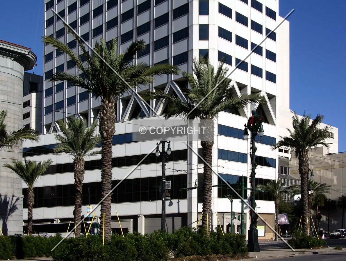 Base from the southwest across Canal Street