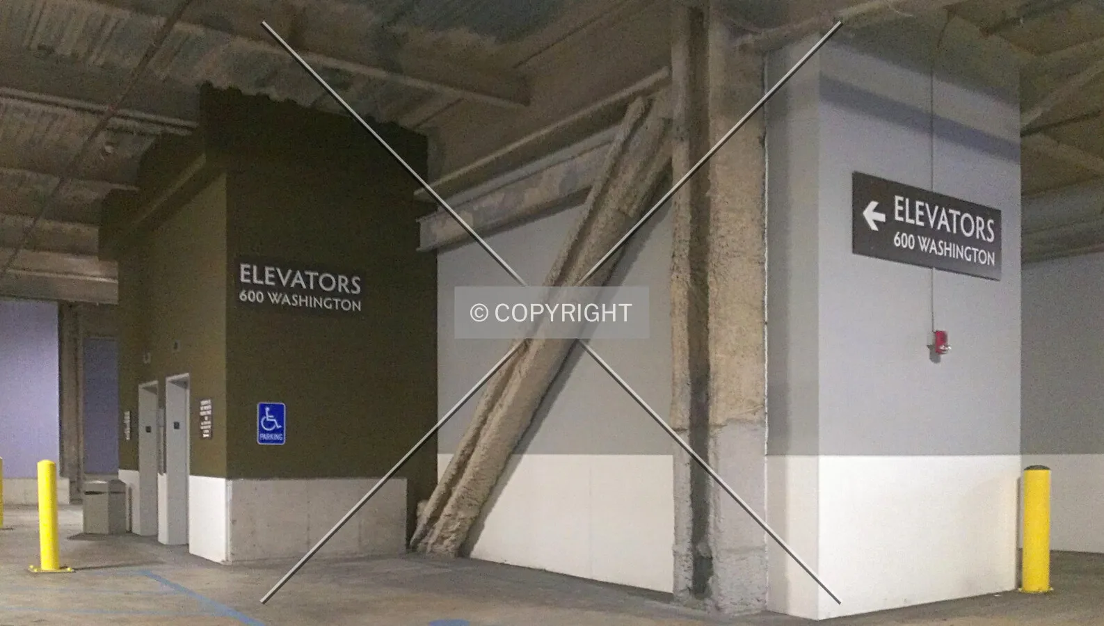 Third floor elevator to the 600 Washington tower; January 26, 2013