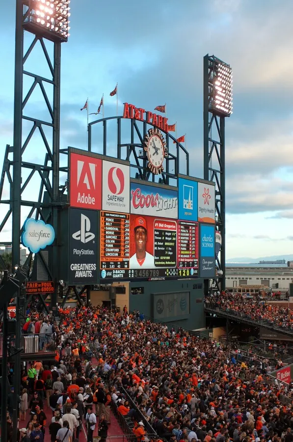Scoreboard and the outfield stands