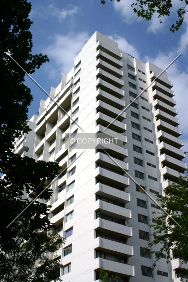 Looking up from street-level