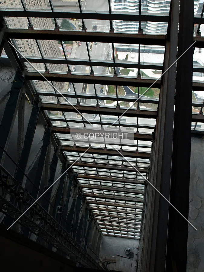 View of new elevator atrium from 51st floor