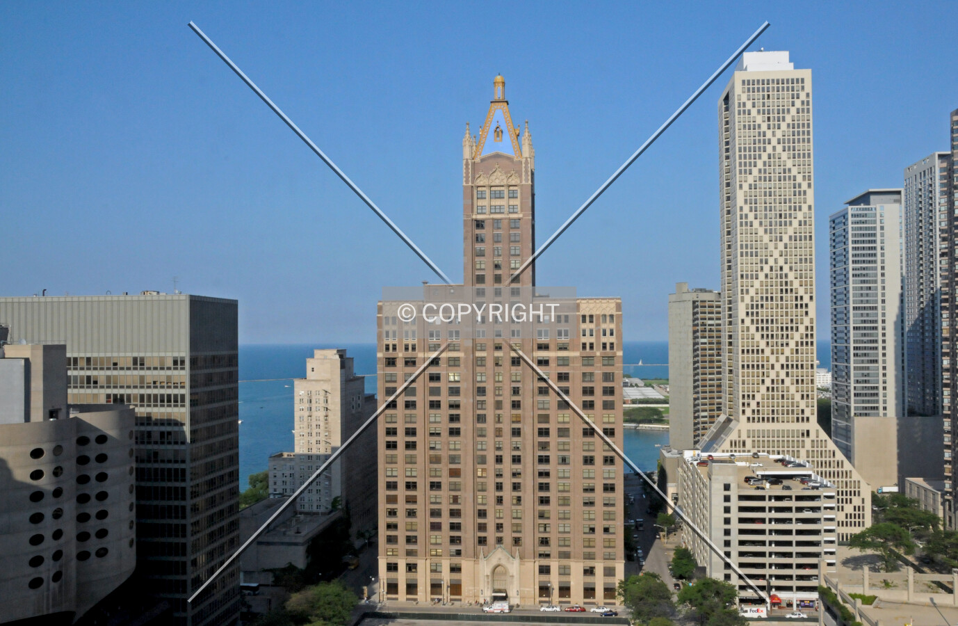 Looking west from the 15th floor of the Feinberg Pavilion