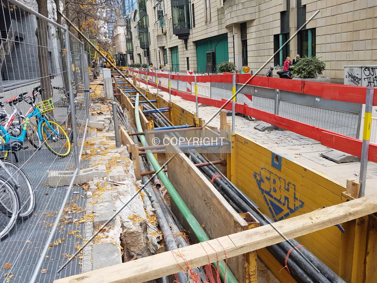 Construction work at utilities at pipes
