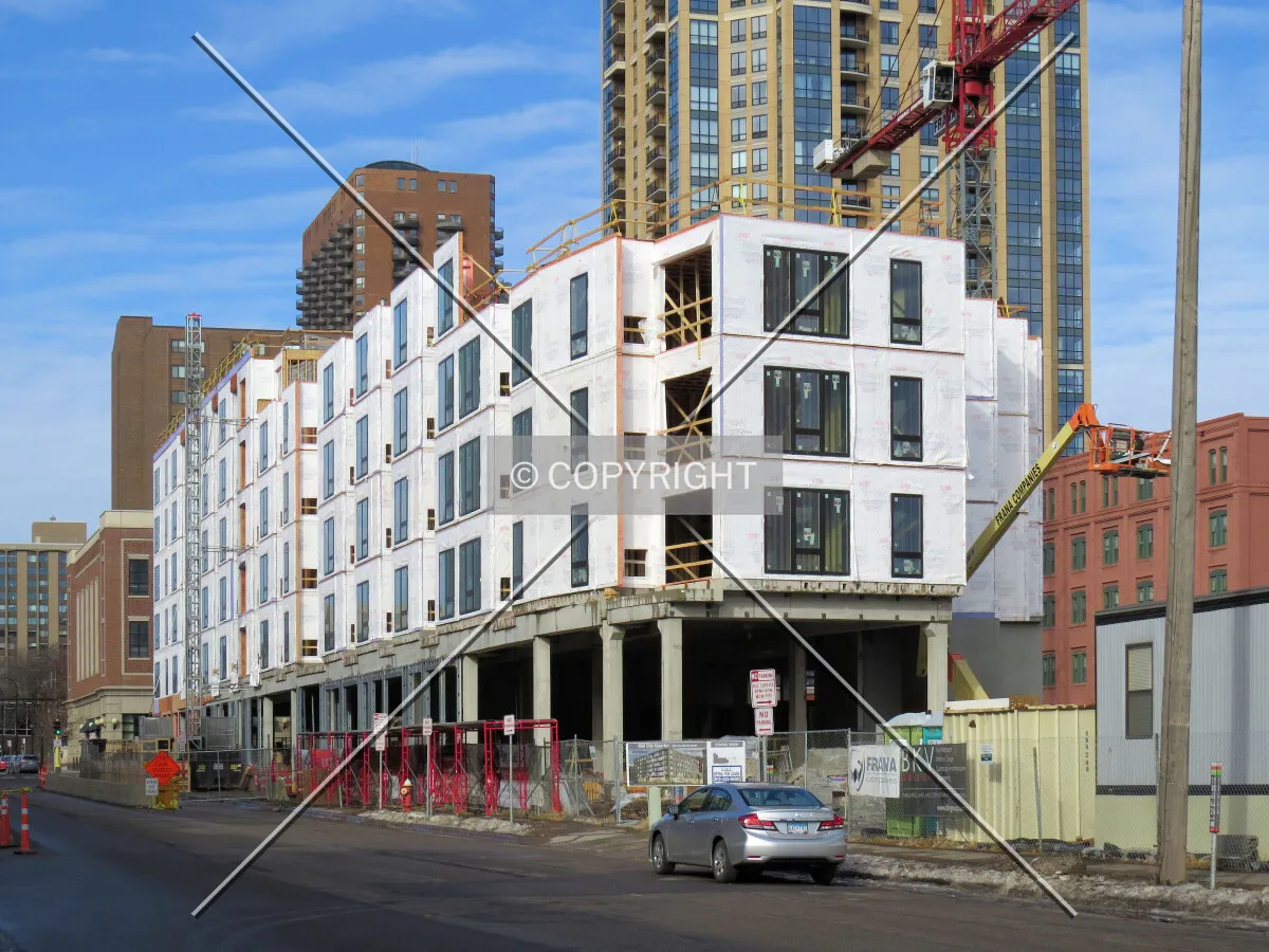 View to the northwest across 2nd Street South